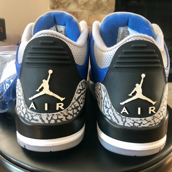 Jordan 3 Retro Varsity Royal Cement Deadstock - Picture 4 of 6